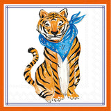 Boston International - 3-Ply 5" Cocktail Napkins - Hometown Pride - Blue Sitting Tiger