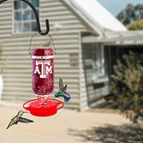 Hummer's Galore - 32 oz. Glass Hummingbird Feeder w/ UV Resistant Plastic Wrap - Texas A&M