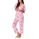 BedHead - Classic Stretch Cropped Jersey PJ Set - Tres Chic - Large