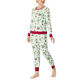 BedHead - LS Pullover Crew & Jogger PJ Set - Warm Wishes - Extra Large