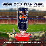 Hummer's Galore - 32 oz. Glass Hummingbird Feeder w/ UV Resistant Plastic Wrap - Auburn Tigers