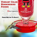 Hummer's Galore - 32 oz. Glass Hummingbird Feeder w/ UV Resistant Plastic Wrap - South Carolina