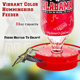 Hummer's Galore - 32 oz. Glass Hummingbird Feeder w/ UV Resistant Plastic Wrap - Alabama Crimson Tide