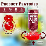 Hummer's Galore - 32 oz. Glass Hummingbird Feeder w/ UV Resistant Plastic Wrap - Texas A&M