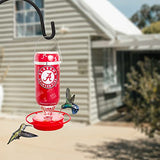 Hummer's Galore - 32 oz. Glass Hummingbird Feeder w/ UV Resistant Plastic Wrap - Alabama Crimson Tide