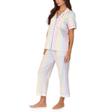 BedHead - Classic Stretch Cropped Jersey PJ Set - Cherry Hearts - Small