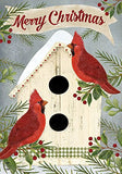 Briarwood Lane - 12.5" x 18" Garden Flag - Christmas Cardinal Birdhouse