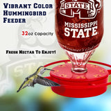 Hummer's Galore - 32 oz. Glass Hummingbird Feeder w/ UV Resistant Plastic Wrap - Mississippi State