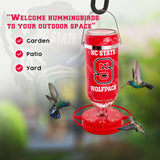 Hummer's Galore - 32 oz. Glass Hummingbird Feeder w/ UV Resistant Plastic Wrap - NC State