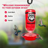 Hummer's Galore - 32 oz. Glass Hummingbird Feeder w/ UV Resistant Plastic Wrap - Georgia Bulldogs