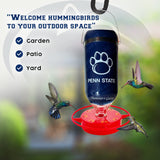 Hummer's Galore - 32 oz. Glass Hummingbird Feeder w/ UV Resistant Plastic Wrap - Penn State
