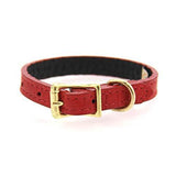 Auburn Leather - Savannah Leather Dog Collar - Lizard Red 18"