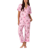 BedHead - Classic Stretch Cropped Jersey PJ Set - Tres Chic - Medium