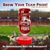 Hummer's Galore - 32 oz. Glass Hummingbird Feeder w/ UV Resistant Plastic Wrap - Mississippi State