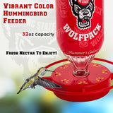 Hummer's Galore - 32 oz. Glass Hummingbird Feeder w/ UV Resistant Plastic Wrap - NC State