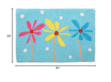 Jellybean - 20x30 Indoor/Outdoor Accent Rug - Pretty Posies on Sky Blue