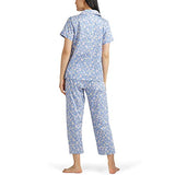 BedHead - Short Sleeve Cropped PJ Set - Flower Child - X-Large