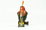 Mullanium - Steampunk Inspired Sculpture - Red & Yellow Bird on Wheels