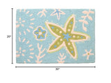 Jellybean - 20x30 Indoor/Outdoor Accent Rug - Marine Green Starfish