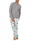 Bedhead - Men's Henley Flannel PJ Set - Holiday Rush - XS