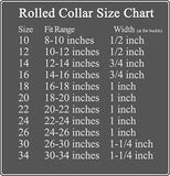 Auburn Leather - Rolled Round Dog Collar - 10"-12" - Purple