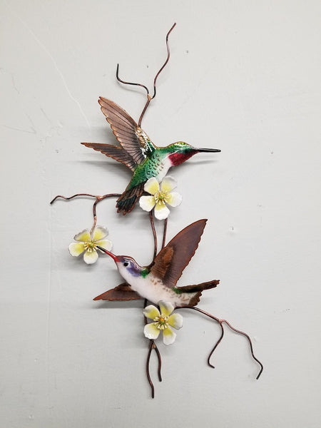Bovano - Wall Sculpture - Broad Tailed & Violet Crowned Hummingbirds