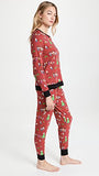 BedHead - L/S Pullover Crew & Jogger PJ Set - Peanuts Holiday Party - Medium