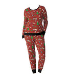 BedHead - L/S Pullover Crew & Jogger PJ Set - Peanuts Holiday Party - Medium