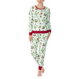 BedHead - LS Pullover Crew & Jogger PJ Set - Warm Wishes - Large