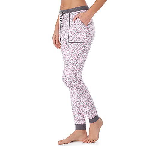 Kensie - Jogger Pant - Leopard Print - Pink & Grey - Medium