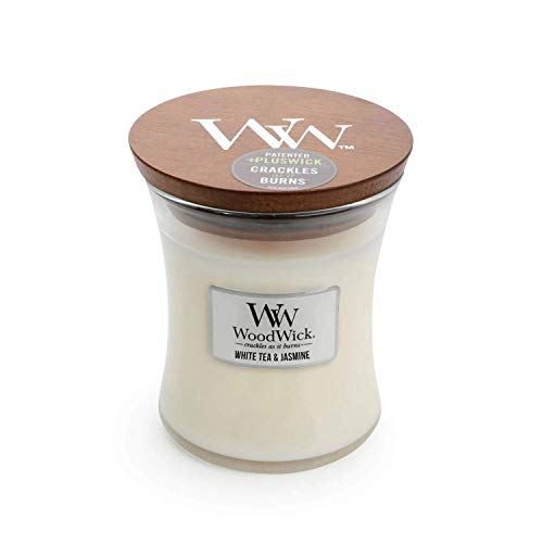 WoodWick - Medium Crackling Candle - White Tea & Jasmine