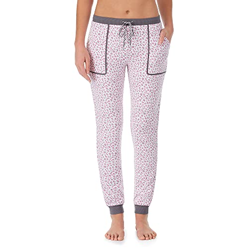 Kensie - Jogger Pant - Leopard Print - Pink & Grey - Large