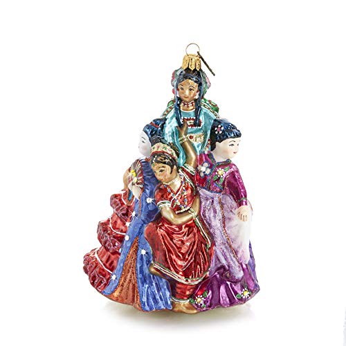 Jay Strongwater - Glass Holiday Ornament - Nine Ladies Dancing