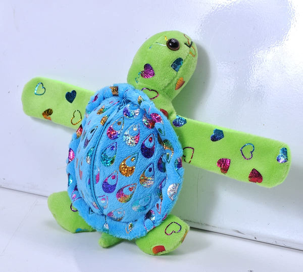 Wild Republic Hugger Keeper Sea Turtle Snap Bracelet, Gift for Kids, Plush Toy, Fill is Spun Recycled Water Bottles, Eight inches