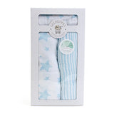 Child To Cherish - Swaddle Blanket Set - Stars & Stripes - Blue