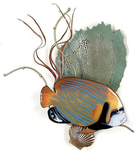 Bovano - Wall Sculpture - Emperor Angelfish w/ Sea Fan