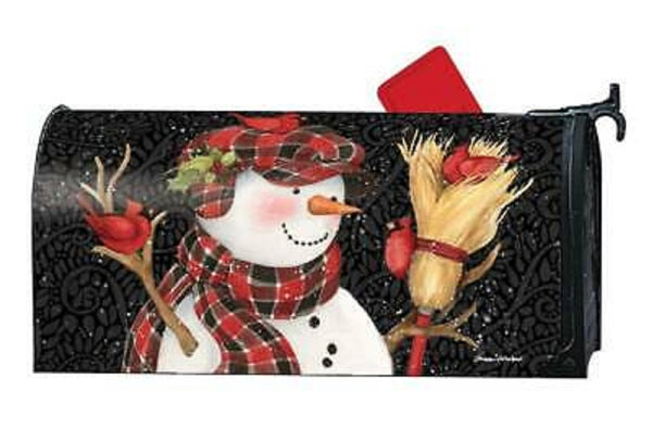 MailWraps - Oversized Mailbox Cover - Snowman with Broom