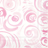 Boston International - 3-Ply 5" Cocktail Napkins 20 Count - Happy Circles Light Rose