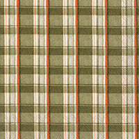Boston International - 3-Ply 6.5" Lunch Napkins 20 Count - Green & Orange Plaid