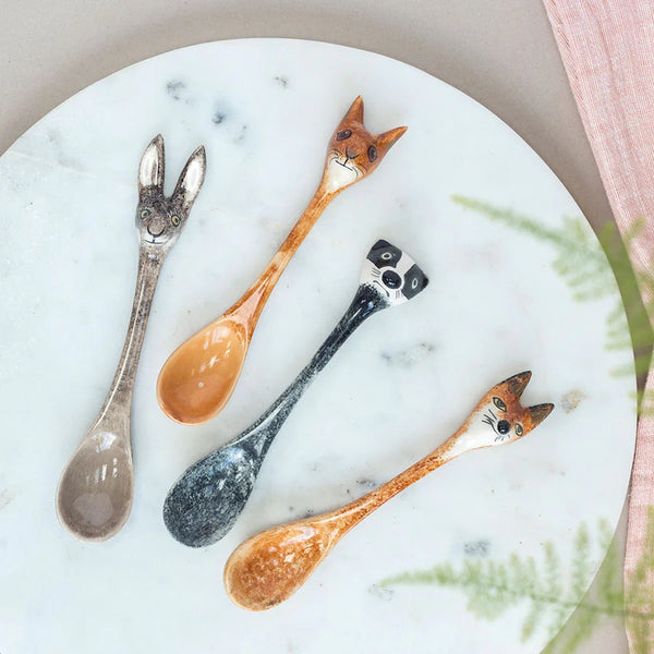 Hannah Turner - Box set of 4 Ceramic Spoons - Wildlife