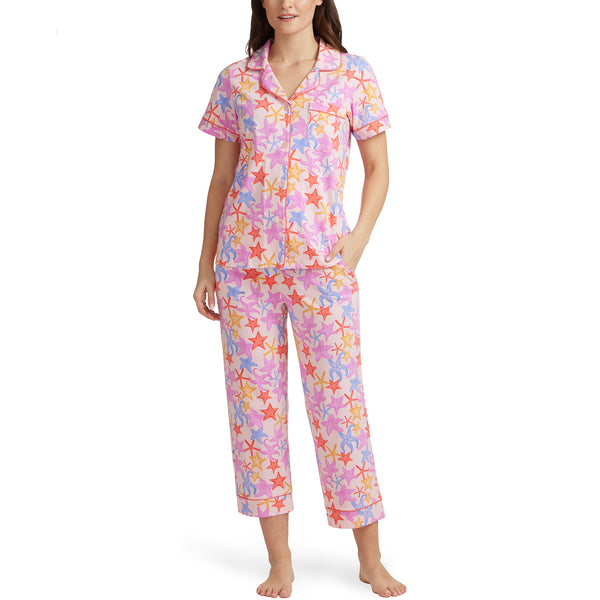 BedHead - Short Sleeve Stretch Cropped PJ Set - Starfish - XSmall