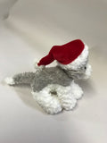 Ganz - Christmas Soft Spots - Gray & White Cat Santa 5" Beanbag Plush - Rare