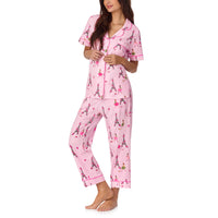 BedHead - Classic Stretch Cropped Jersey PJ Set - Tres Chic - Medium