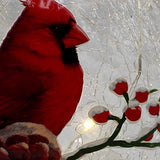 GC - Christmas Cardinal - 6" LED Lighted Crackle Glass Globe
