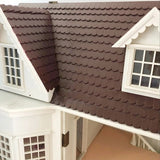 HEALERWORLD - 12Pcs Dollhouse Miniatures Unpainted Roof Tiles DIY 1:12 Scale Build Accessory