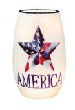 Stony Creek - 5.25" Frosted Glass USB Lighted Vase - Independence Day