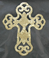 Encore - Patio Screen Saver - Gold Metal Swirl Cross - Peace