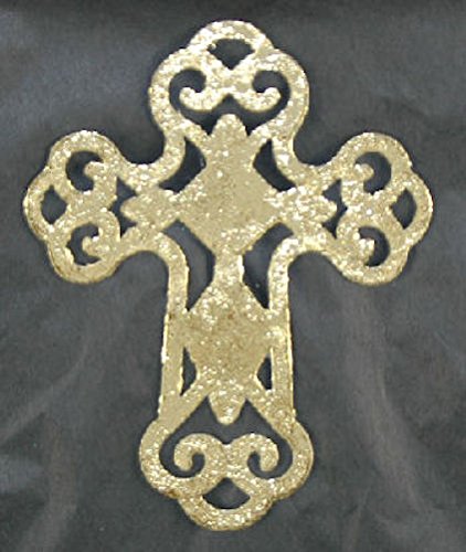 Encore - Patio Screen Saver - Gold Metal Swirl Cross - Peace