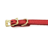 Savannah Leather Dog Collar by Auburn Leather - Lizard Red 1" Width x 22" Length