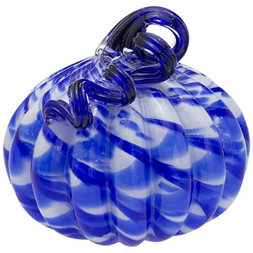 Boston International - Small Glass Pumpkin - Blue Ribbon